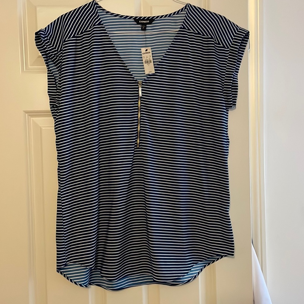 NWT, sailer shirt, white/blue, Express, size L